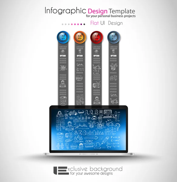 Plantilla de diseño de infografía limpia — Archivo Imágenes Vectoriales