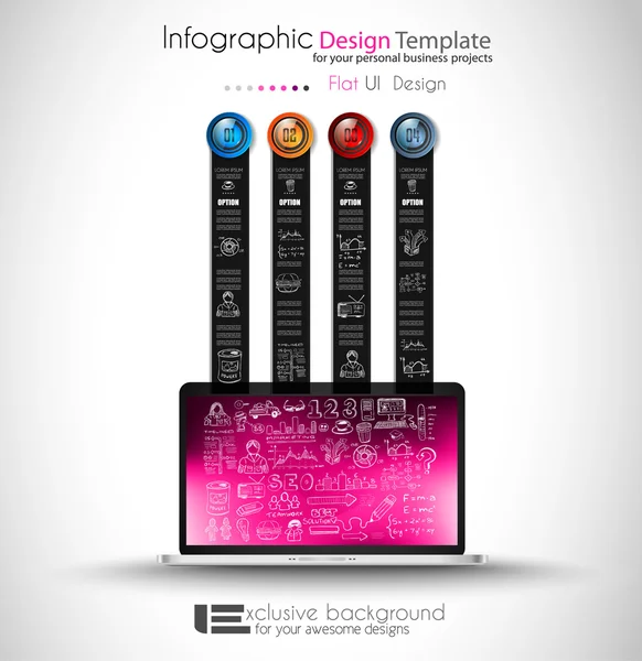 Plantilla de diseño de infografía limpia — Archivo Imágenes Vectoriales