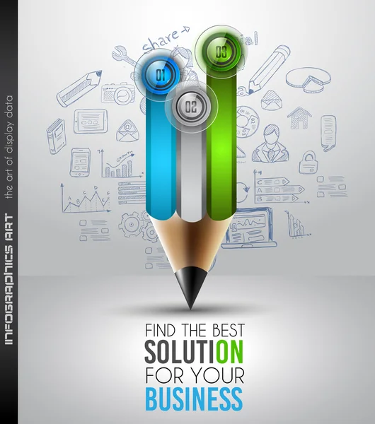 Best Business Solution Infographic Layout Template — ストックベクタ