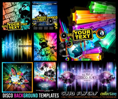 Big Set of Disco Club Flyer Template