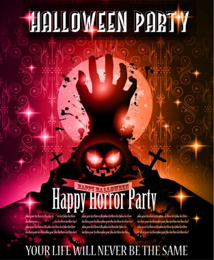 Halloween gece olay el ilanı parti şablonu