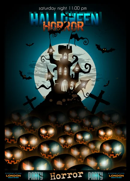 Halloween noche evento volante partido plantilla — Vector de stock