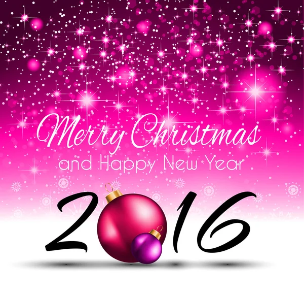 2016 Natale e felice anno nuovo partito volantino — Vettoriale Stock