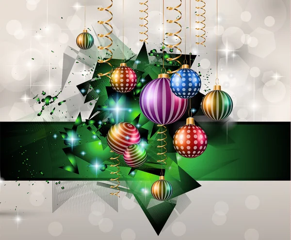 2016 Noel ve mutlu yeni yıl partisi el ilanı — Stok Vektör