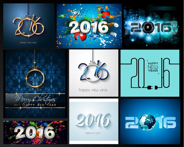 2016 Ensemble de Happy New Year fond — Image vectorielle