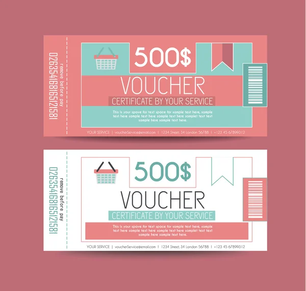 Modello di layout della Gift Card del voucher — Vettoriale Stock