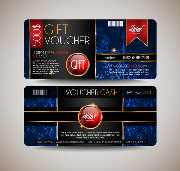 Modello di layout della Gift Card del voucher — Vettoriale Stock