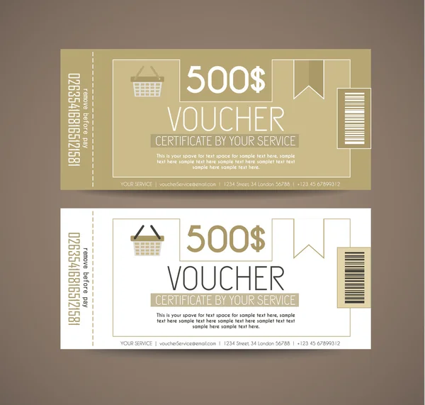 Modello di layout della Gift Card del voucher — Vettoriale Stock