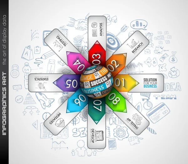 Modelo de Layout de Infográfico Limpo —  Vetores de Stock