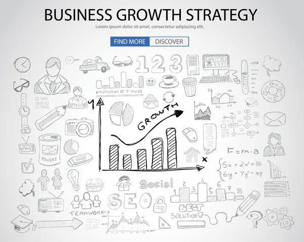 Iş büyüme stratejisi — Stok Vektör