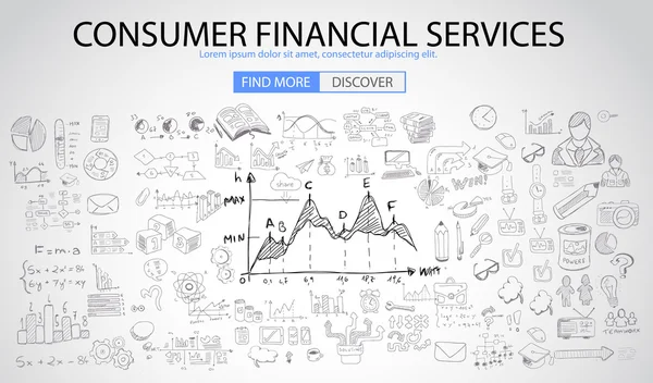 Conceito de serviços financeiros ao consumidor — Vetor de Stock