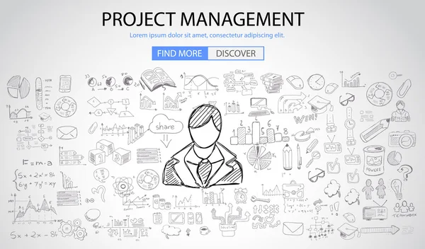 Project Management concept with Doodle — Stockový vektor