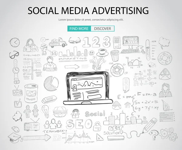 Sociale media reclame concept — Stockvector