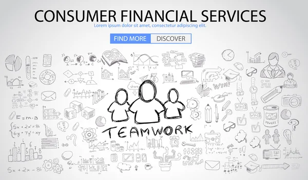 Концепция потребительских финансовых услуг — стоковый вектор