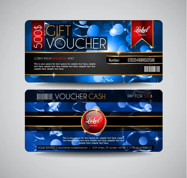 Voucher Gift Card layout template — Stock Vector