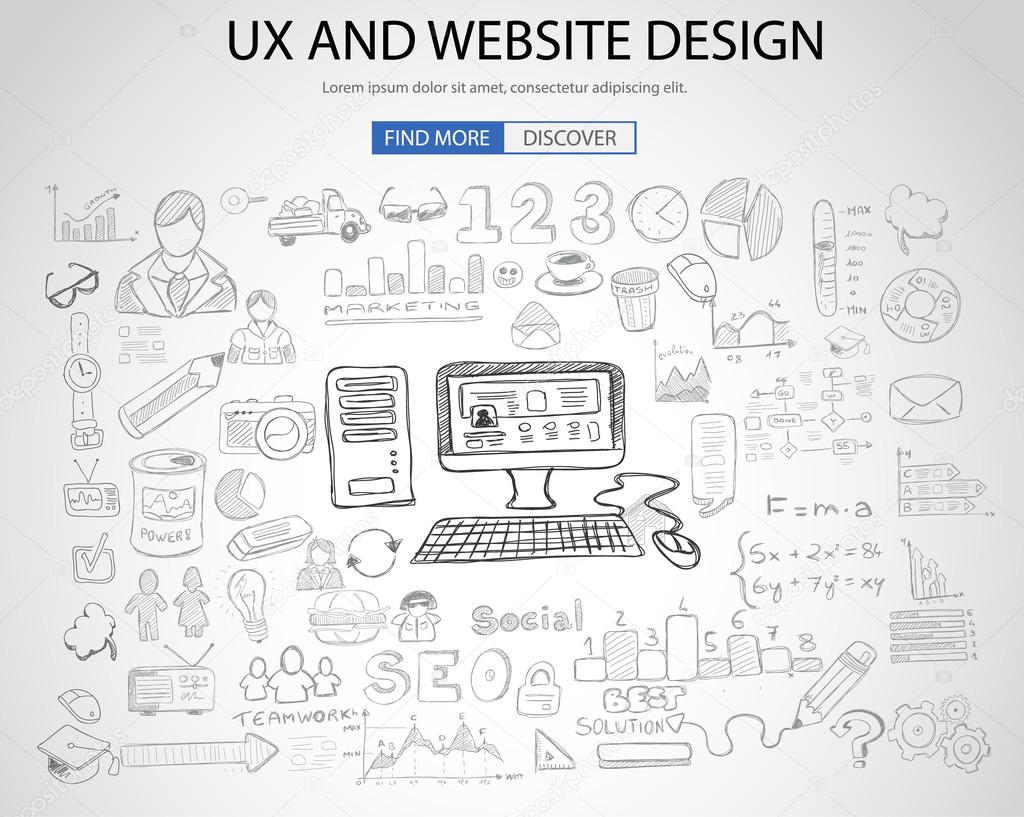 UX Website Design concept with Doodle