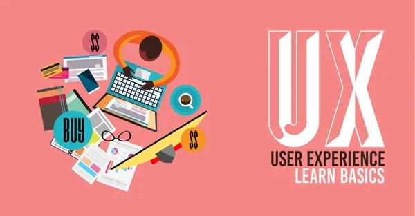 UX User Experience Conceito de fundo — Vetor de Stock