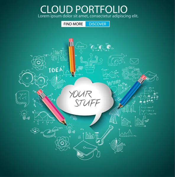 Cloud Portfolio concept — Διανυσματικό Αρχείο