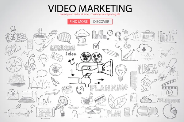 Concept de marketing vidéo — Image vectorielle