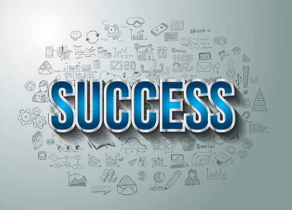 Business Success with Doodle design style — 스톡 벡터