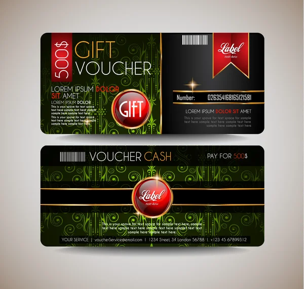 Bon Gift Card lay-out sjabloon — Stockvector