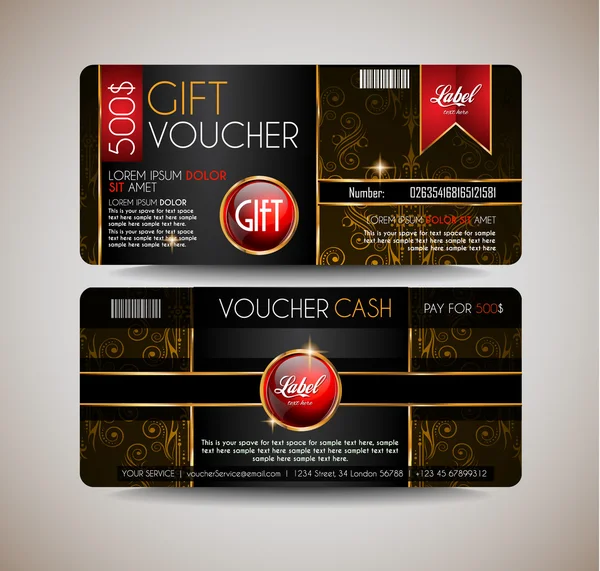 Voucher Gift Card layout template — Stock Vector