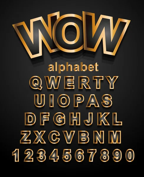 Weihnachten goldene Alphapet-Schrift — Stockvektor