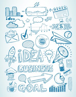 İş kroki kümesi doodles