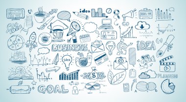 İş kroki kümesi doodles