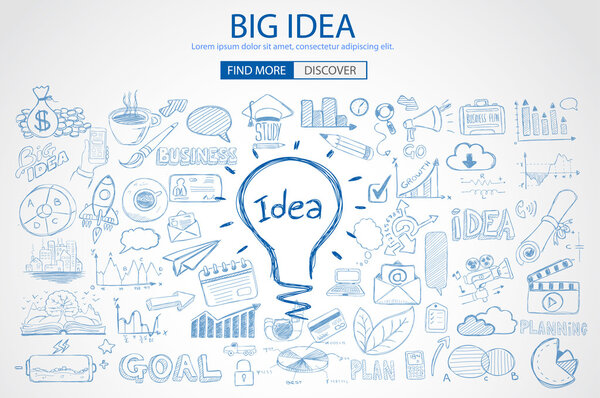 Big Idea concept with Doodle design style 