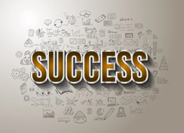 Business Success with Doodle design style — Διανυσματικό Αρχείο