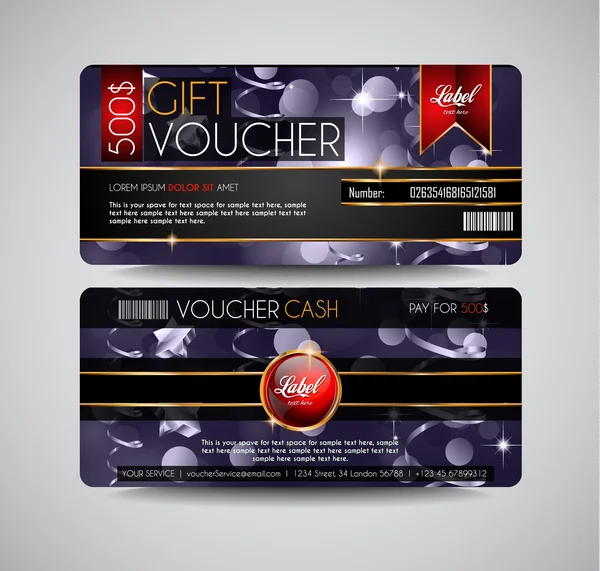 Modelo de layout do cartão de presente do voucher — Vetor de Stock