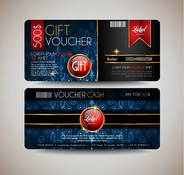 Voucher Gift Card layout template — Stock Vector