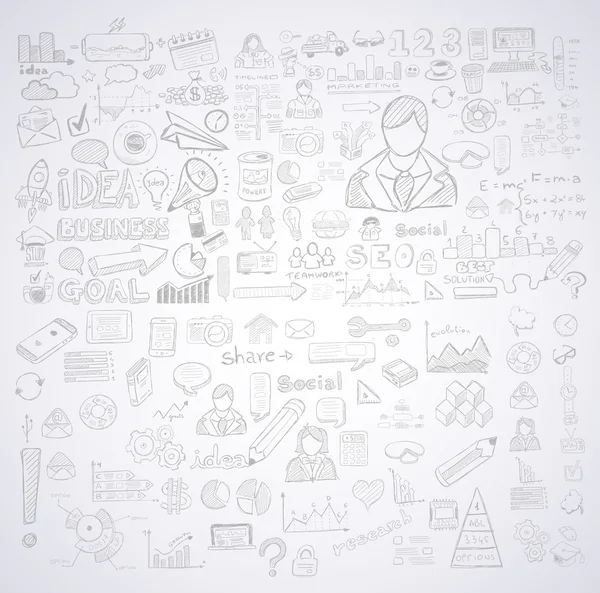 Business doodles Conjunto de esboços —  Vetores de Stock