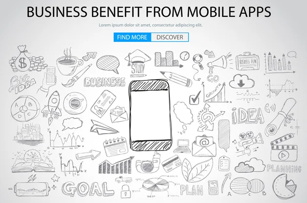 Business Benefit From Mobile concept — Stock Vector