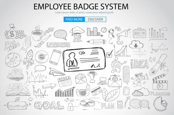 Badge employé Concept de système — Image vectorielle