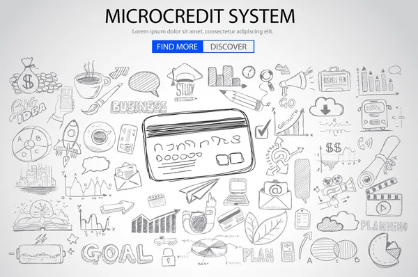 Concepto de sistema de microcrédito — Vector de stock