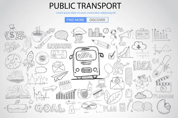 Concepto de transporte público — Vector de stock