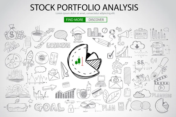 Conceito de análise de portfólio de ações — Vetor de Stock