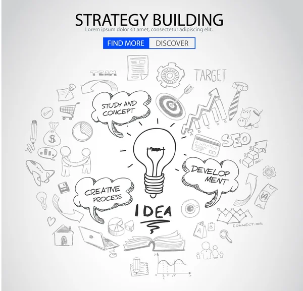 Strategy Building concept — Διανυσματικό Αρχείο