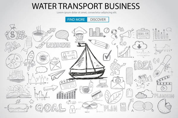 Concepto de negocio de transporte acuático — Vector de stock