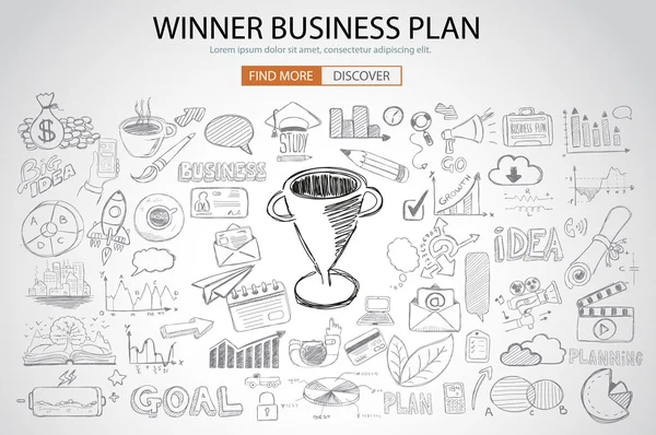 Winning Business Plan Concept — Stok Vektör