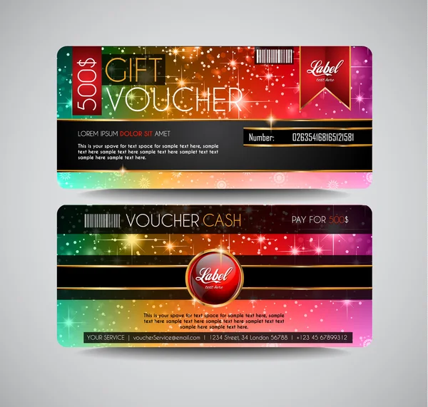 Bon Gift Card lay-out sjabloon — Stockvector