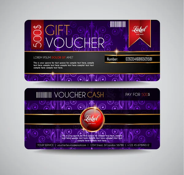 Voucher Gift Card layout template — Stock Vector