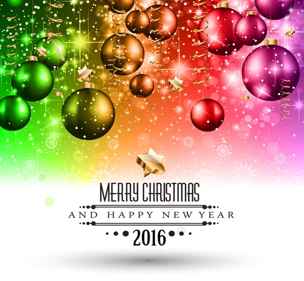2016 Feliz Natal e Feliz Ano Novo Fundo — Vetor de Stock