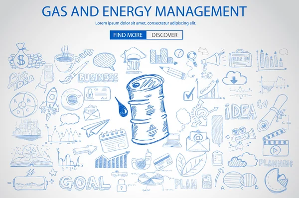 Concepto de gestión del gas y la energía — Vector de stock