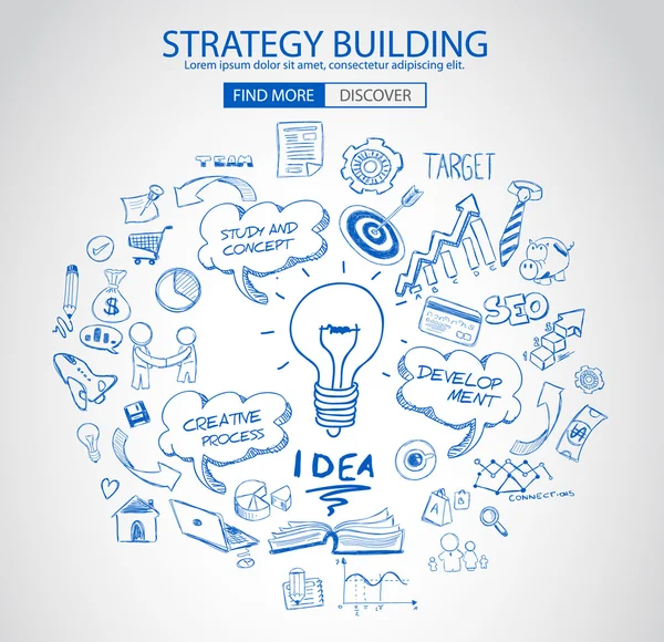 Strategy Building concept — Stockový vektor