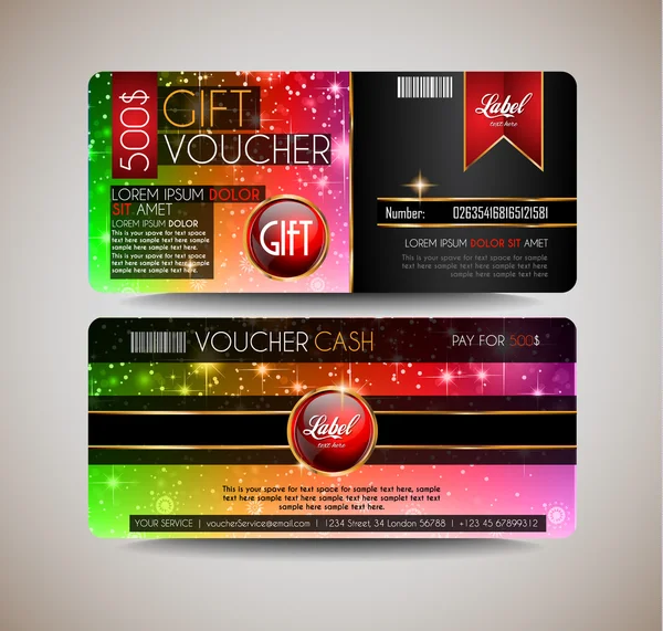 Voucher Gift Card layout template — Stock Vector