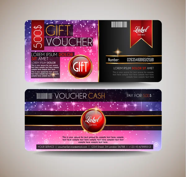 Modello di layout della Gift Card del voucher — Vettoriale Stock