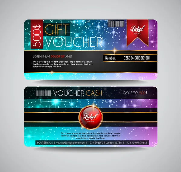 Voucher Gift Card layout template — Stock Vector